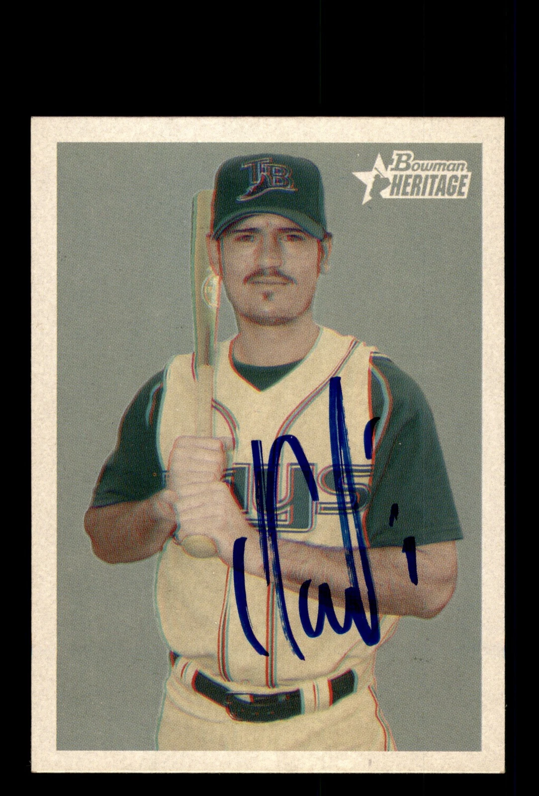Signed Baseball Card Auto 2006 Bowman Heritage #189 Jorge Cantu Devil Rays
