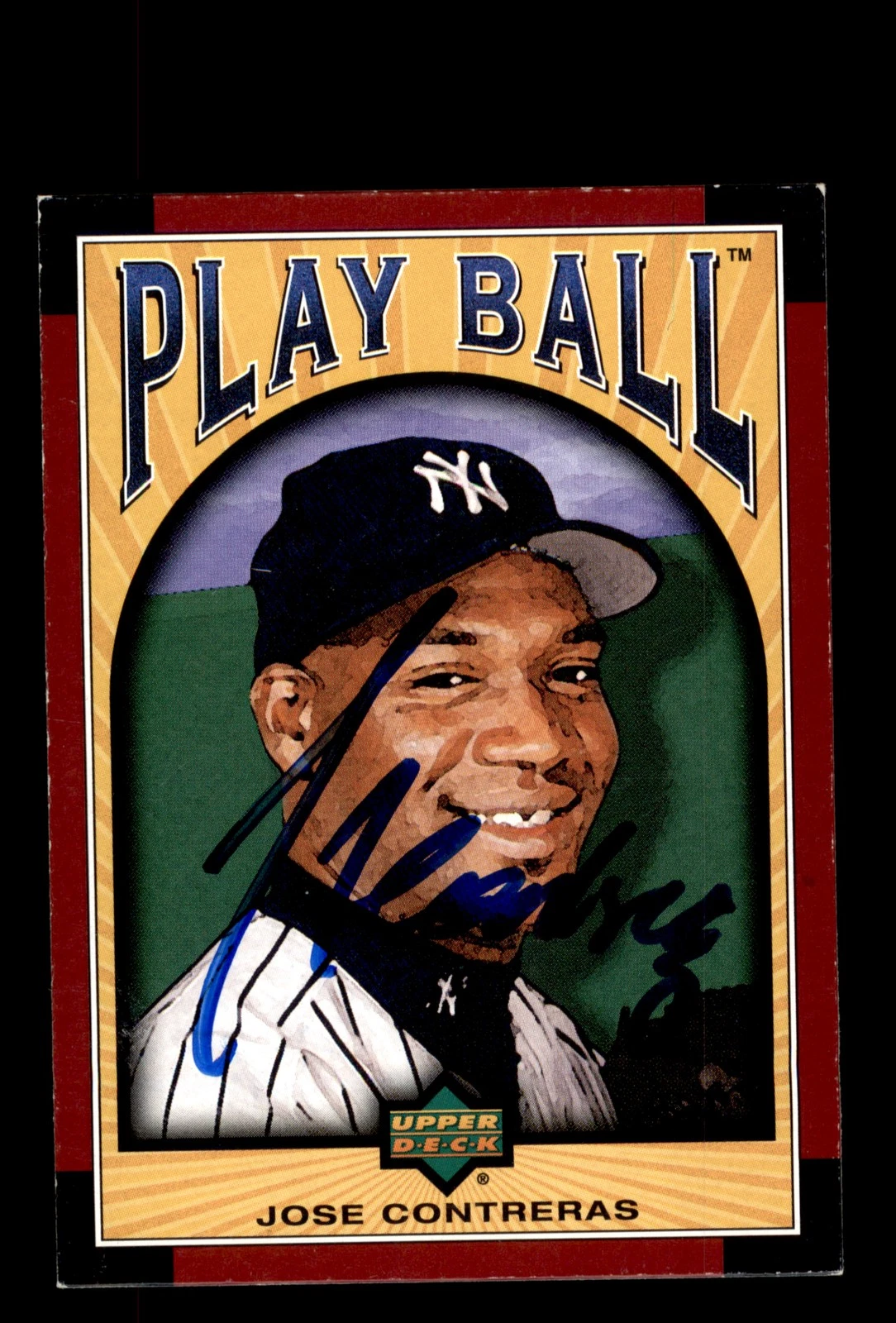 Signed Baseball Card Auto Jose Contreras 2004 Upper Deck Play Ball #64 Yankees