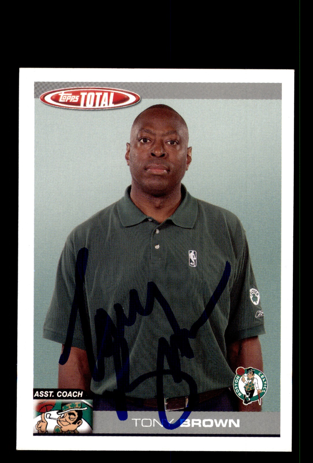 Signed Basketball Card Auto Tony Brown 2004-05 Topps Total #364 Boston Celtics