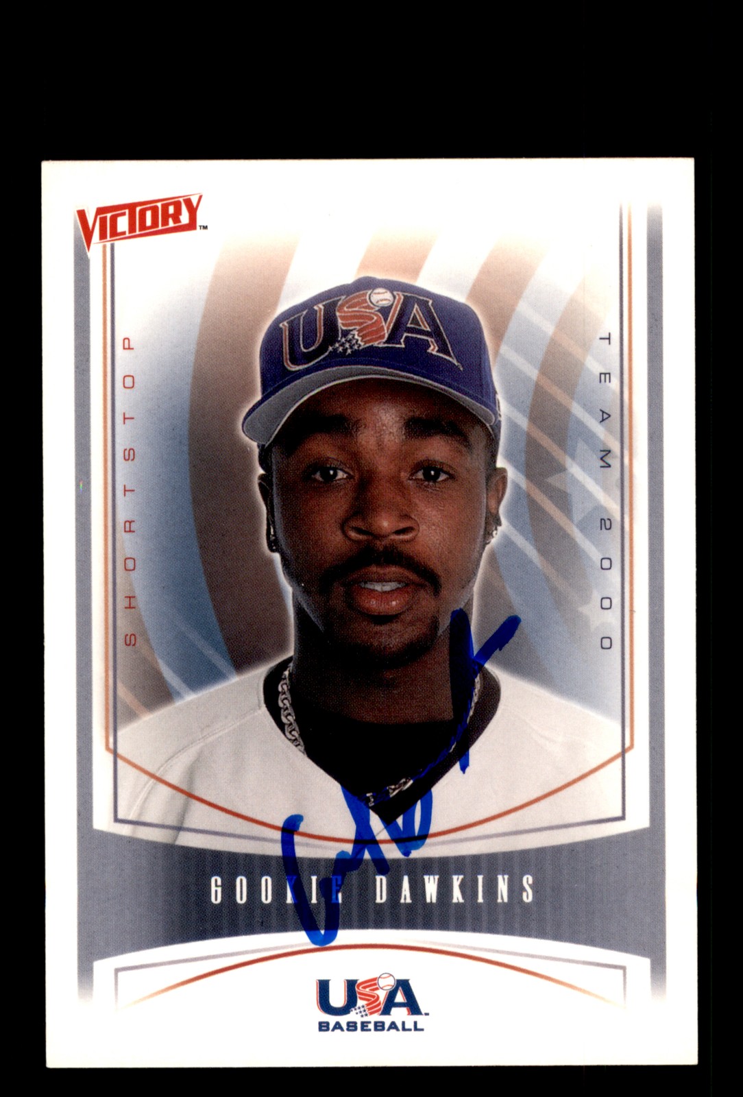 Signed Baseball Card Auto Gookie Dawkins 2000 Upper Deck Victory #462