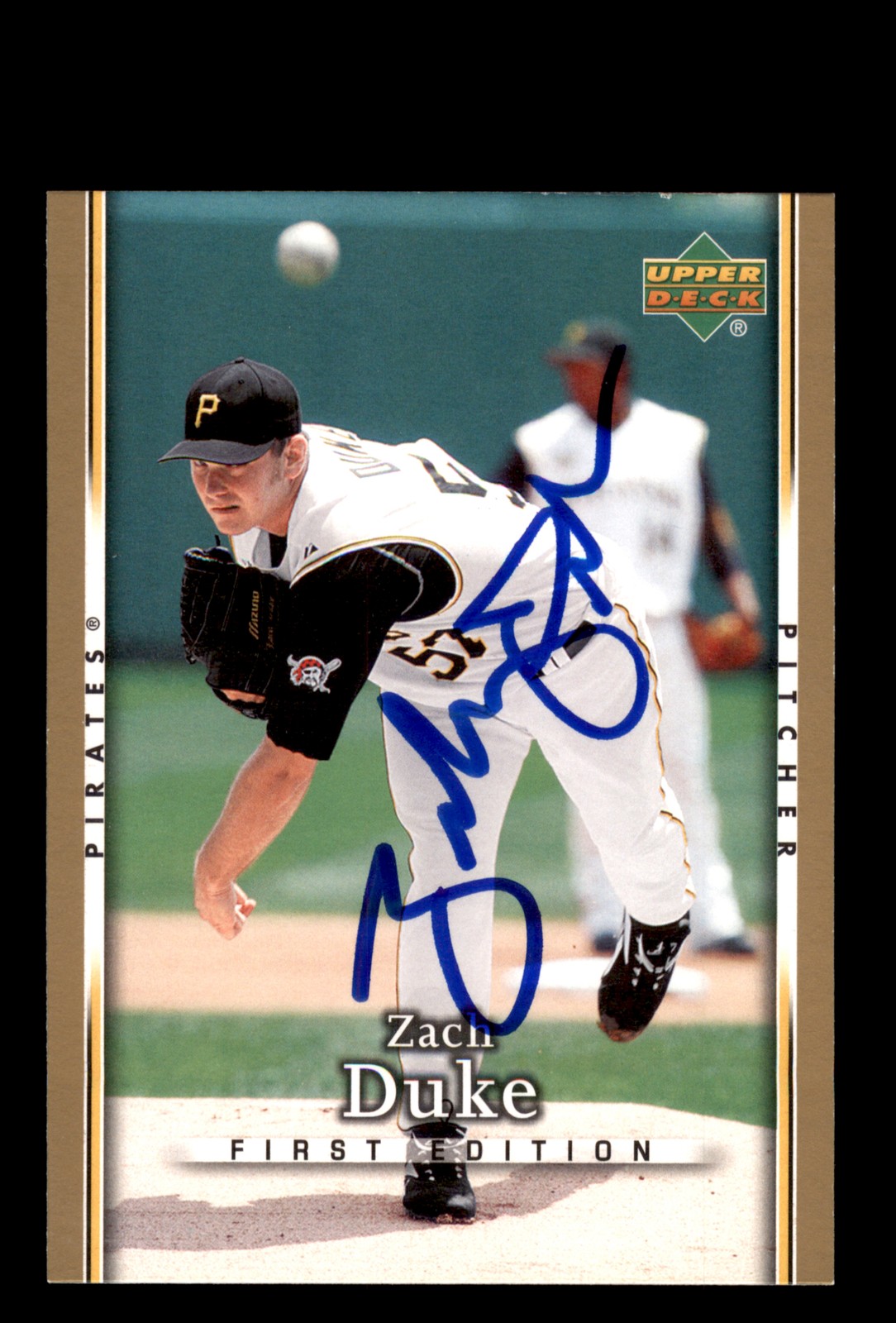 Signed Baseball Card Auto Zach Duke 2007 Upper Deck First Edition #265 Pirates