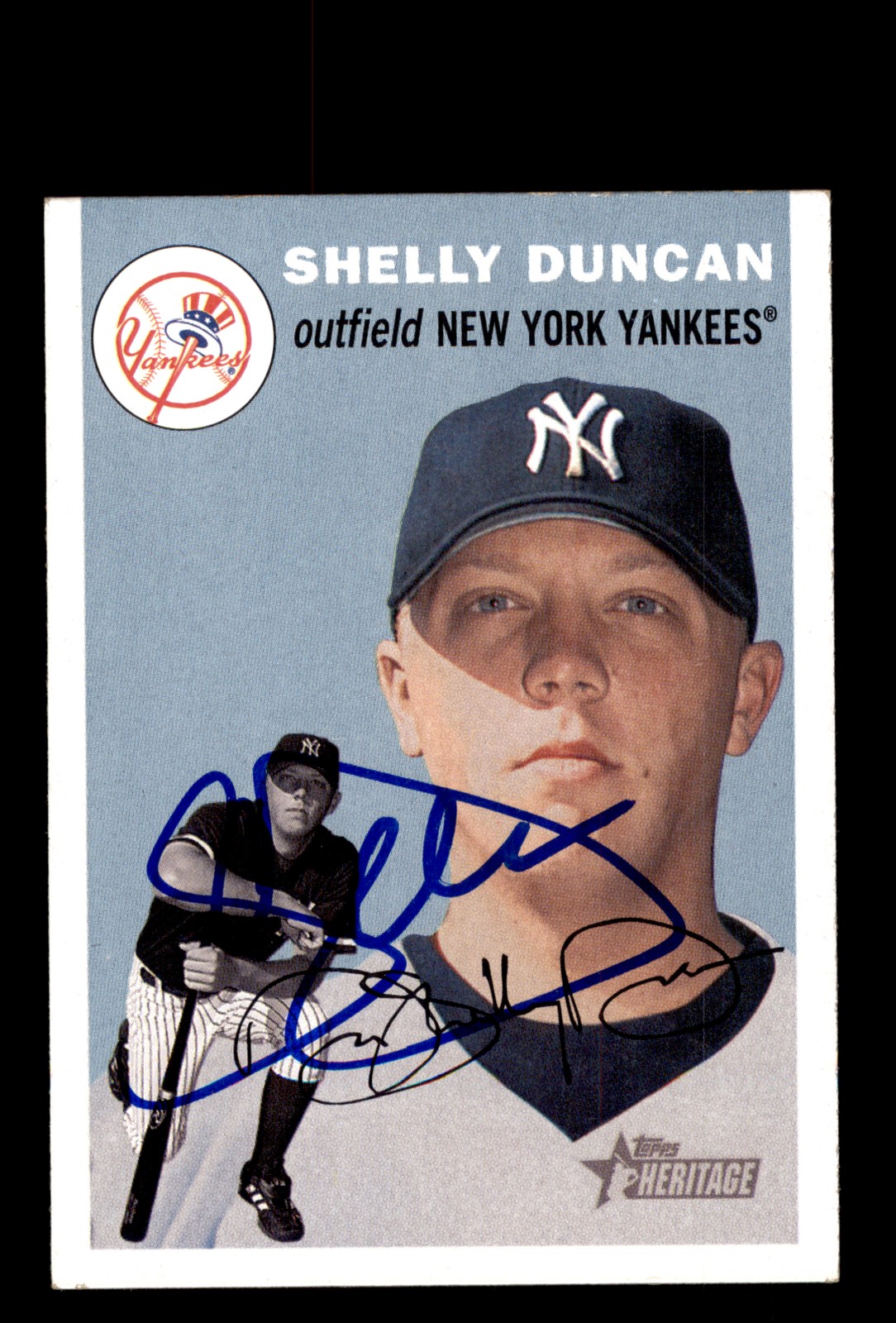 Signed Baseball Card Auto Shelley Duncan 2003 Topps Heritage #391 Yankees SP