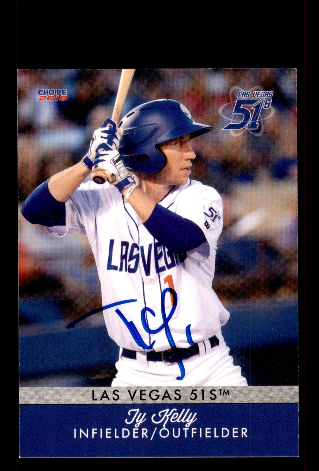 Signed Baseball Card Auto Ty Kelly 2018 Choice Las Vegas 51s