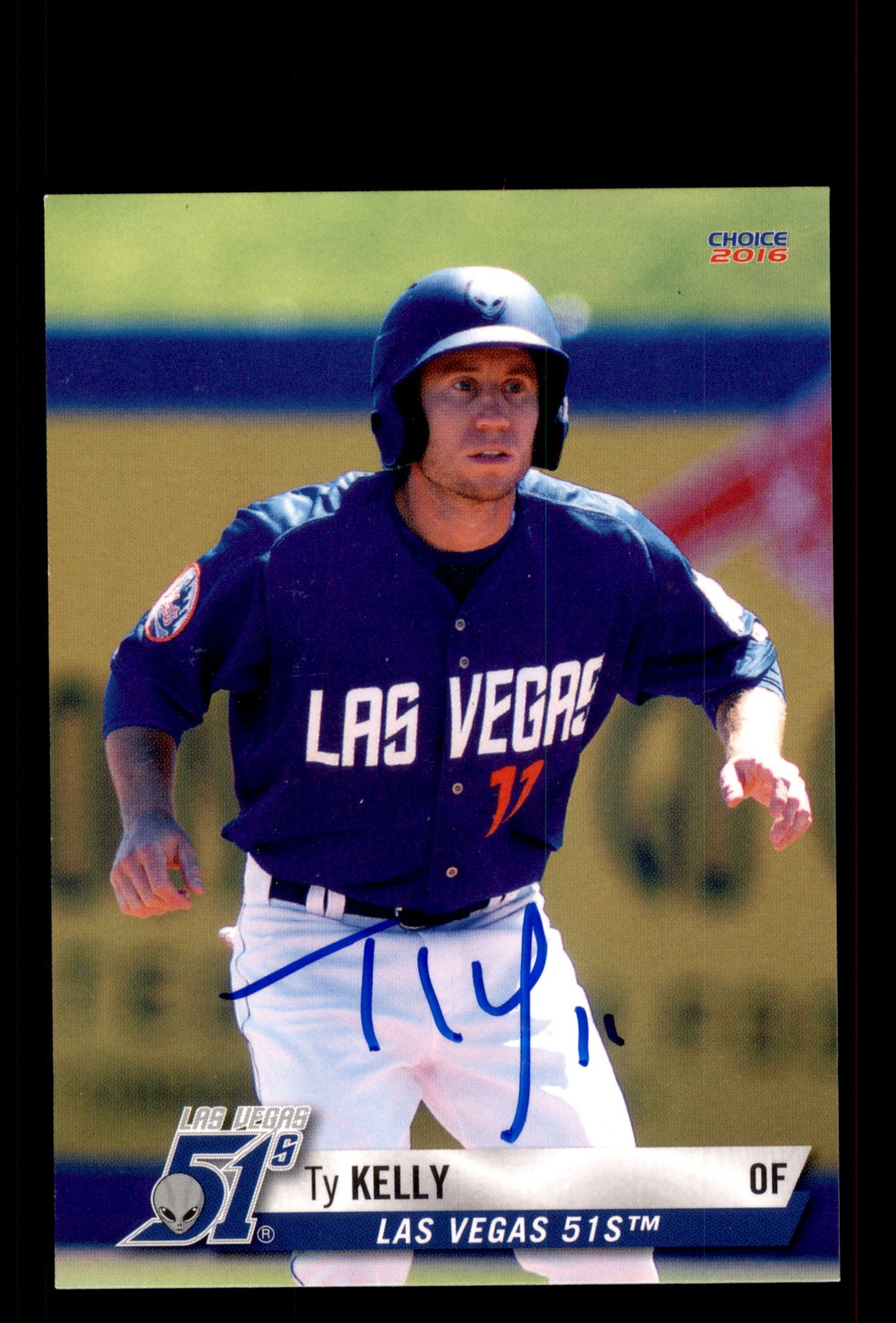 Signed Baseball Card Auto Ty Kelly 2016 Choice Las Vegas 51s