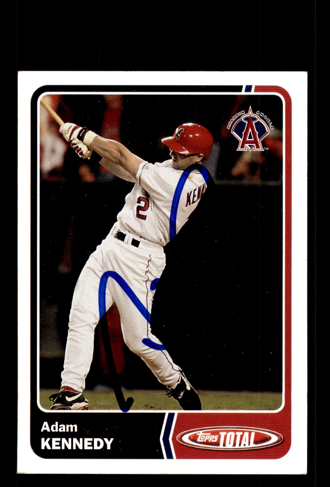 Signed Baseball Card Auto Adam Kennedy 2003 Topps Total #207 Anaheim Angels