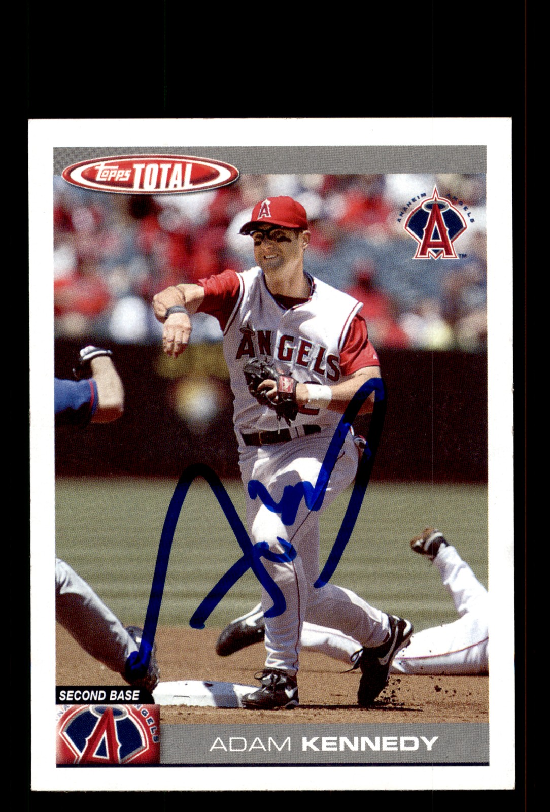 Signed Baseball Card Auto Adam Kennedy 2004 Topps Total #207 Anaheim Angels