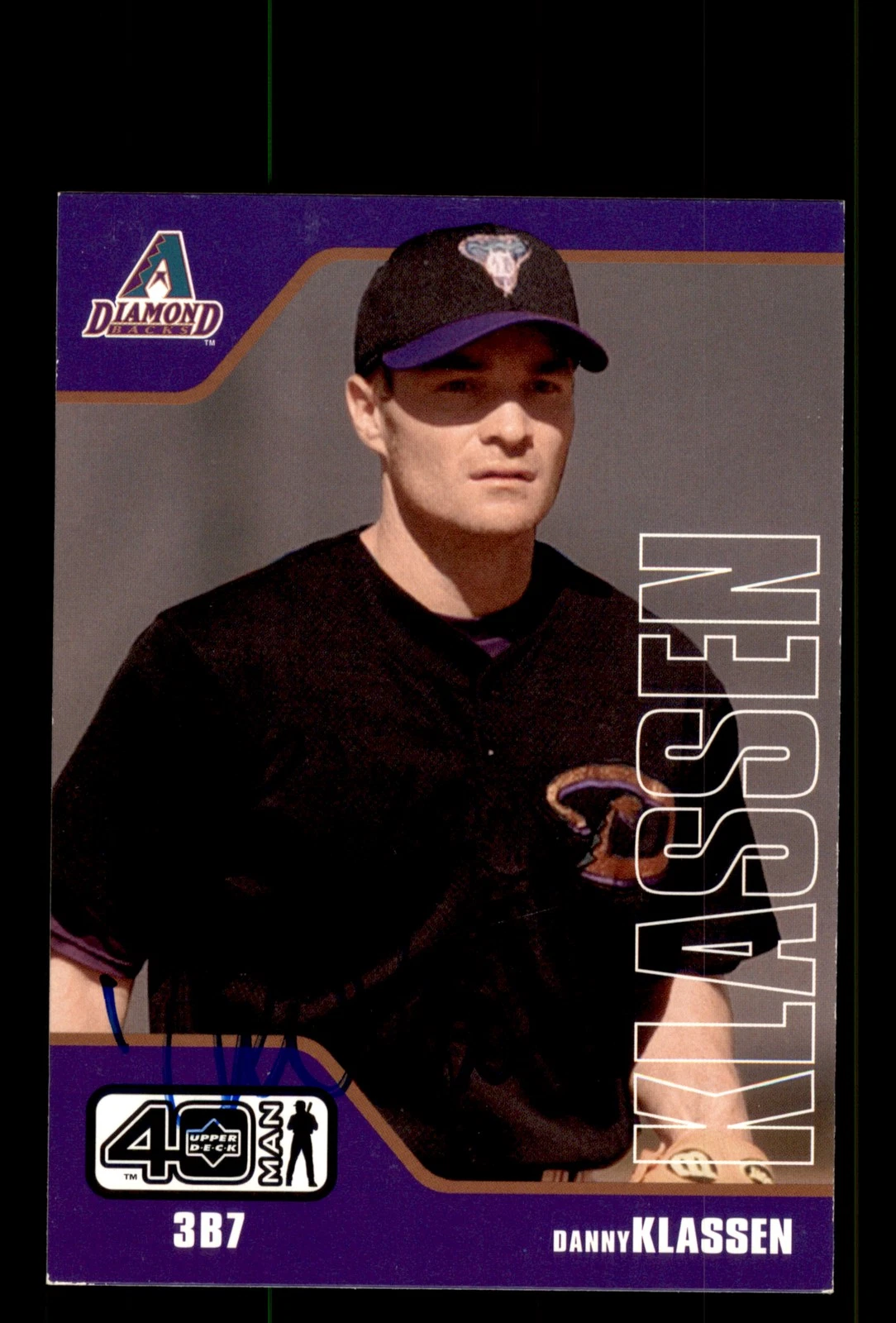 Signed Baseball Card Auto Danny Klassen 2002 Upper Deck 40-Man #672 Diamondbacks