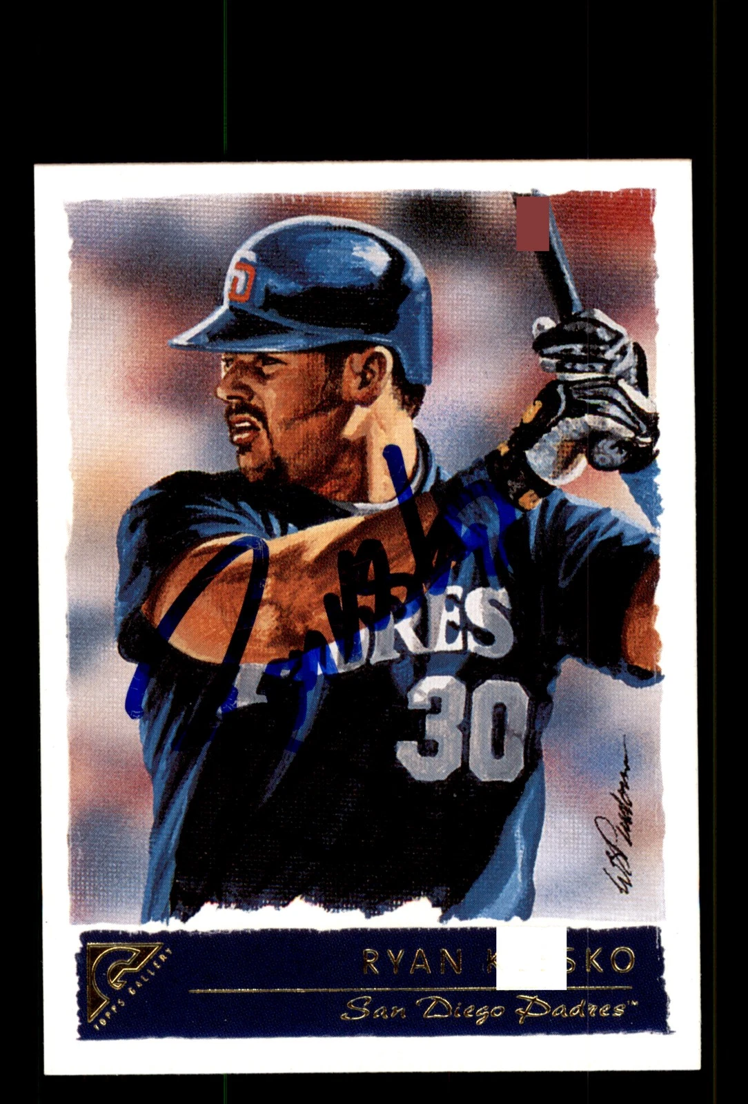 Signed Baseball Card Auto Ryan Klesko 2001 Topps Gallery #93 San Diego Padres