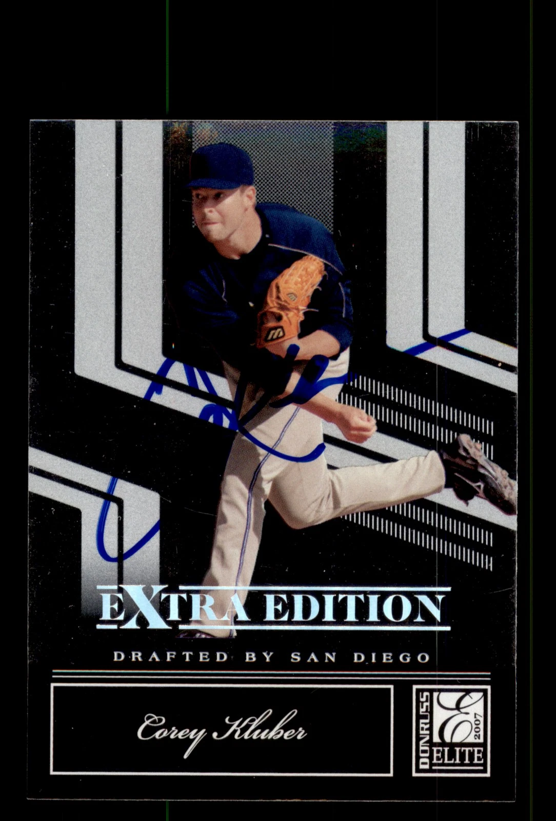 Signed Baseball Card Auto Corey Kluber 2007 Donruss Elite #13 Padres RC