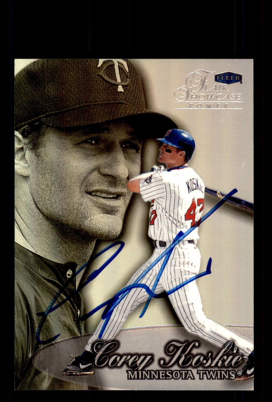 Signed Baseball Card Auto Corey Koskie 1999 Flair Showcase #89 Twins