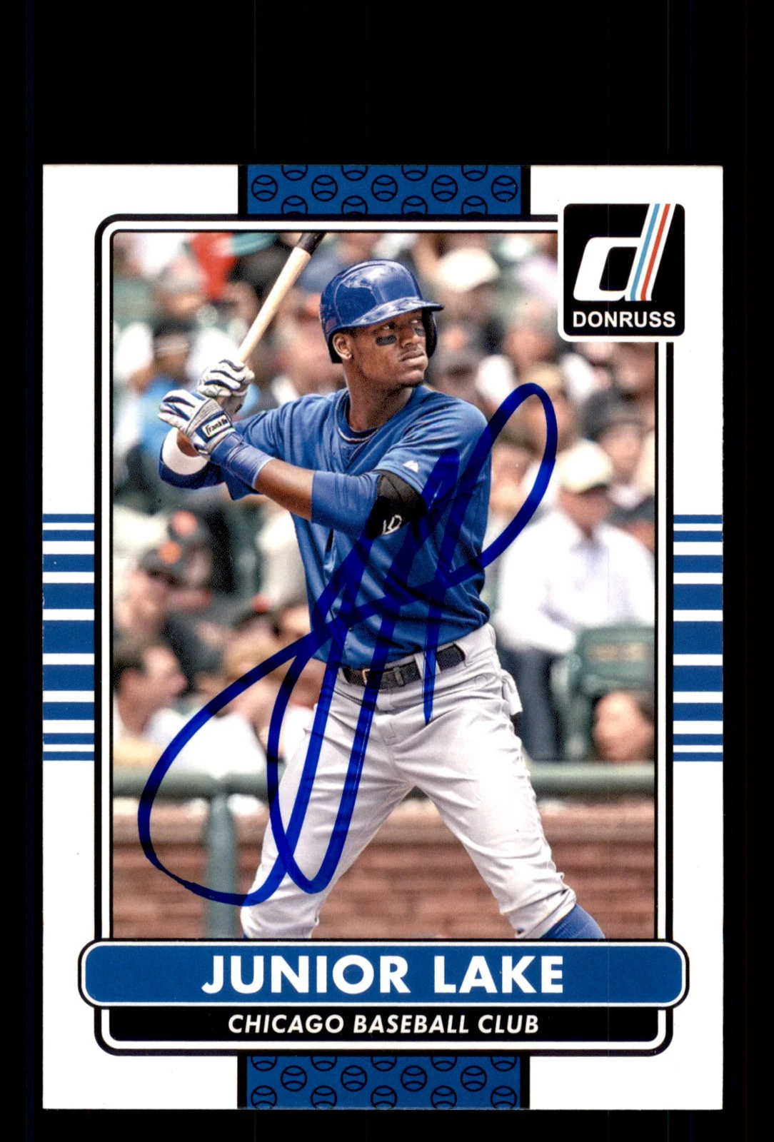 Signed Baseball Card Auto Junior Lake 2015 Donruss #64 Chicago Cubs