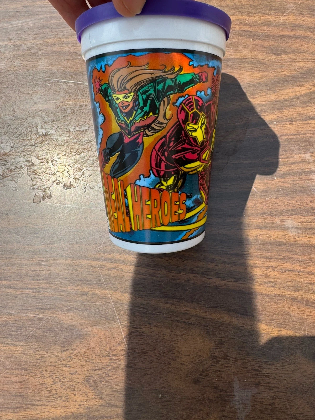 Pizza Hut real heroes Cup 1994 spiderman , torch,iron man,firestorm
