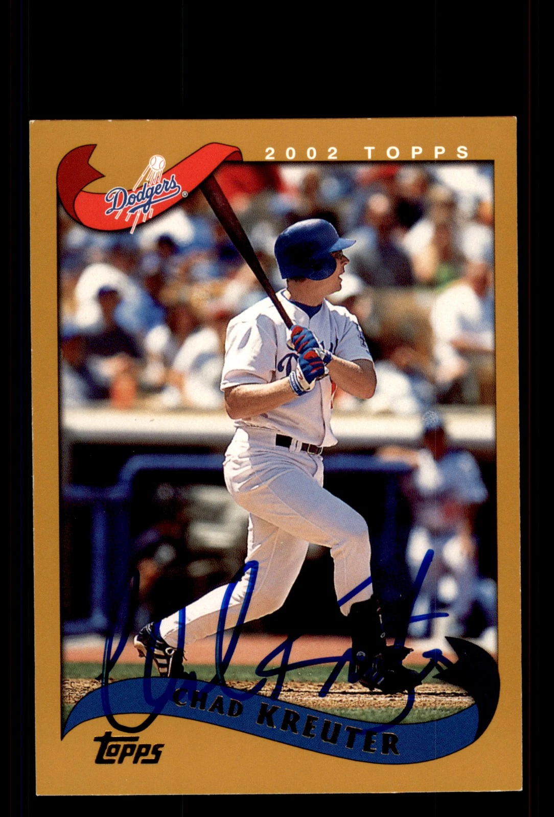 Signed Baseball Card Auto Chad Kreuter 2002 Topps #371 Los Angeles Dodgers
