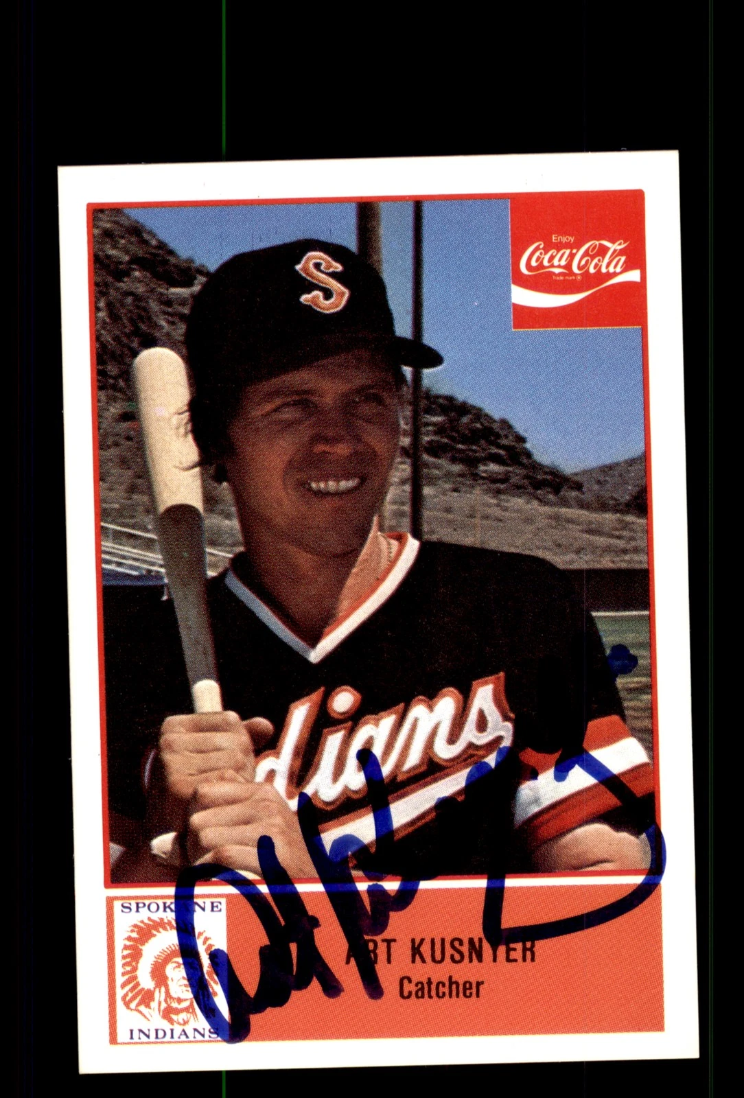 Signed Baseball Card Auto Art Kusnyer 1977 Cramer Spokane Indians VTG MILB