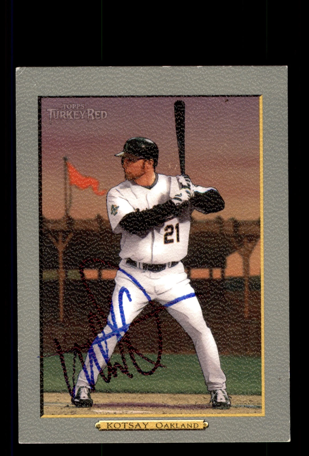 Signed Baseball Card Auto Mark Kotsay 2006 Topps Turkey Red #322 Oakland A's