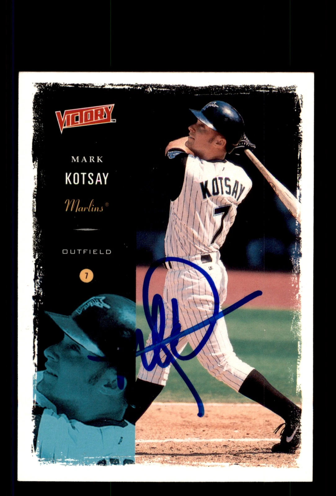 Signed Baseball Card Auto Mark Kotsay 2000 Upper Deck Victory #179 Marlins