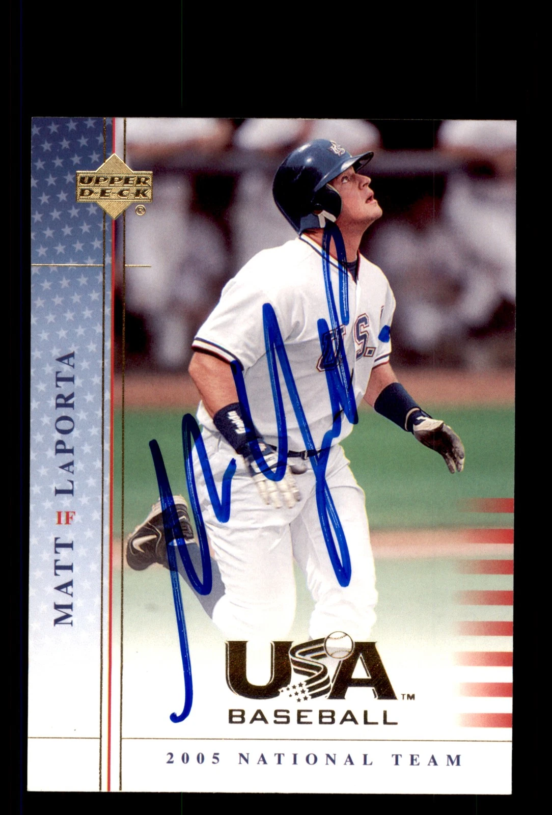 Signed Baseball Card Auto Matt LaPorta 2005 Upper Deck USA #USA67