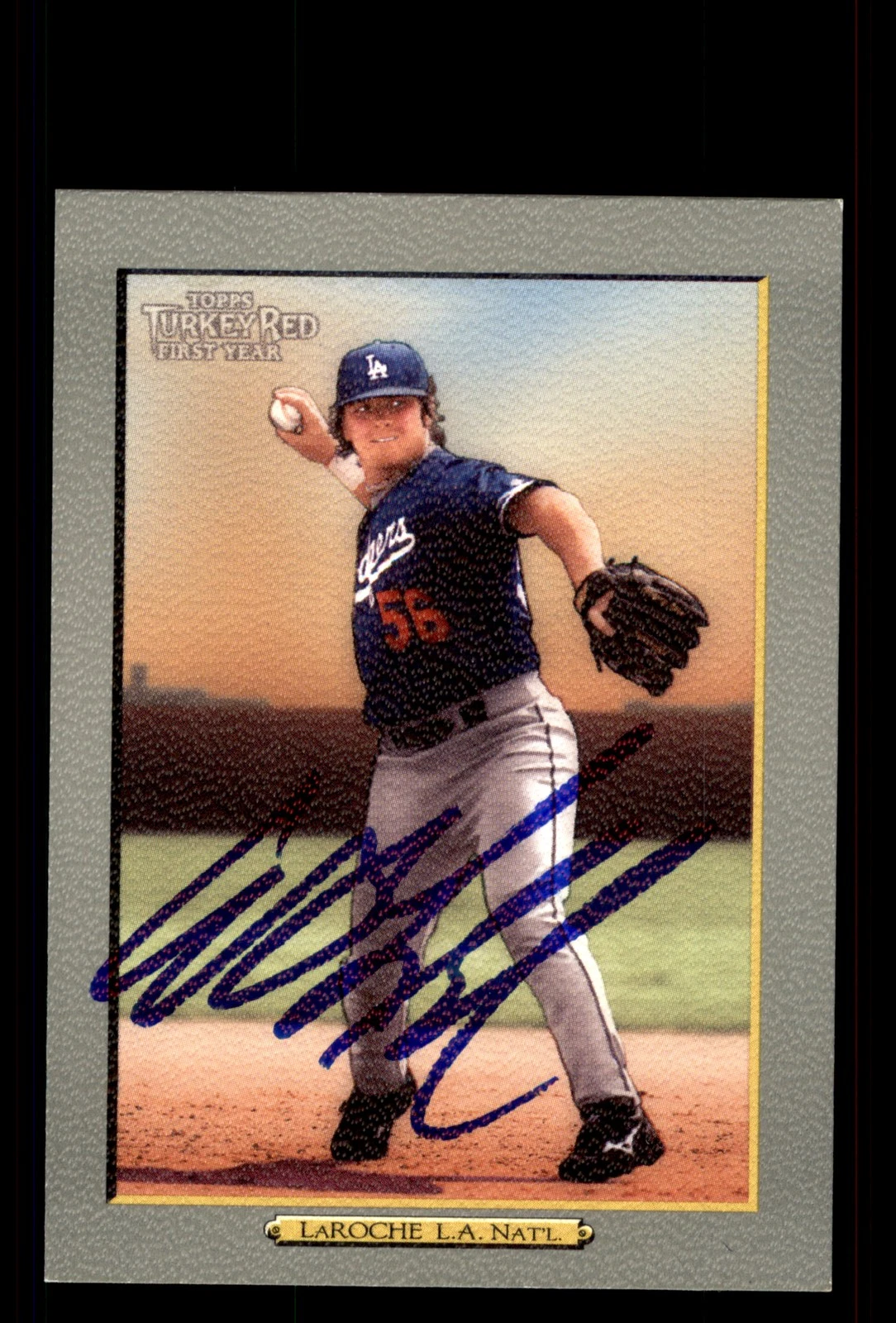 Signed Baseball Card Auto Andy LaRoche 2005 Topps Turkey Red #290 Dodgers