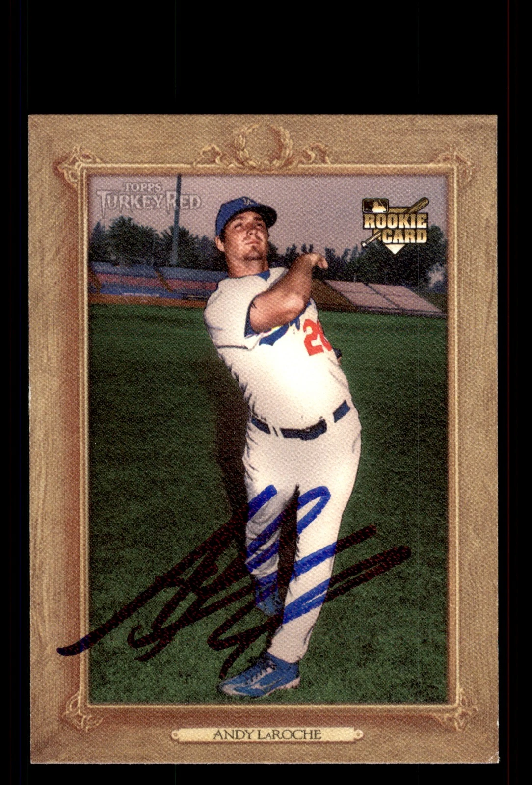 Signed Baseball Card Auto Andy LaRoche 2007 Topps Turkey Red #153 Dodgers