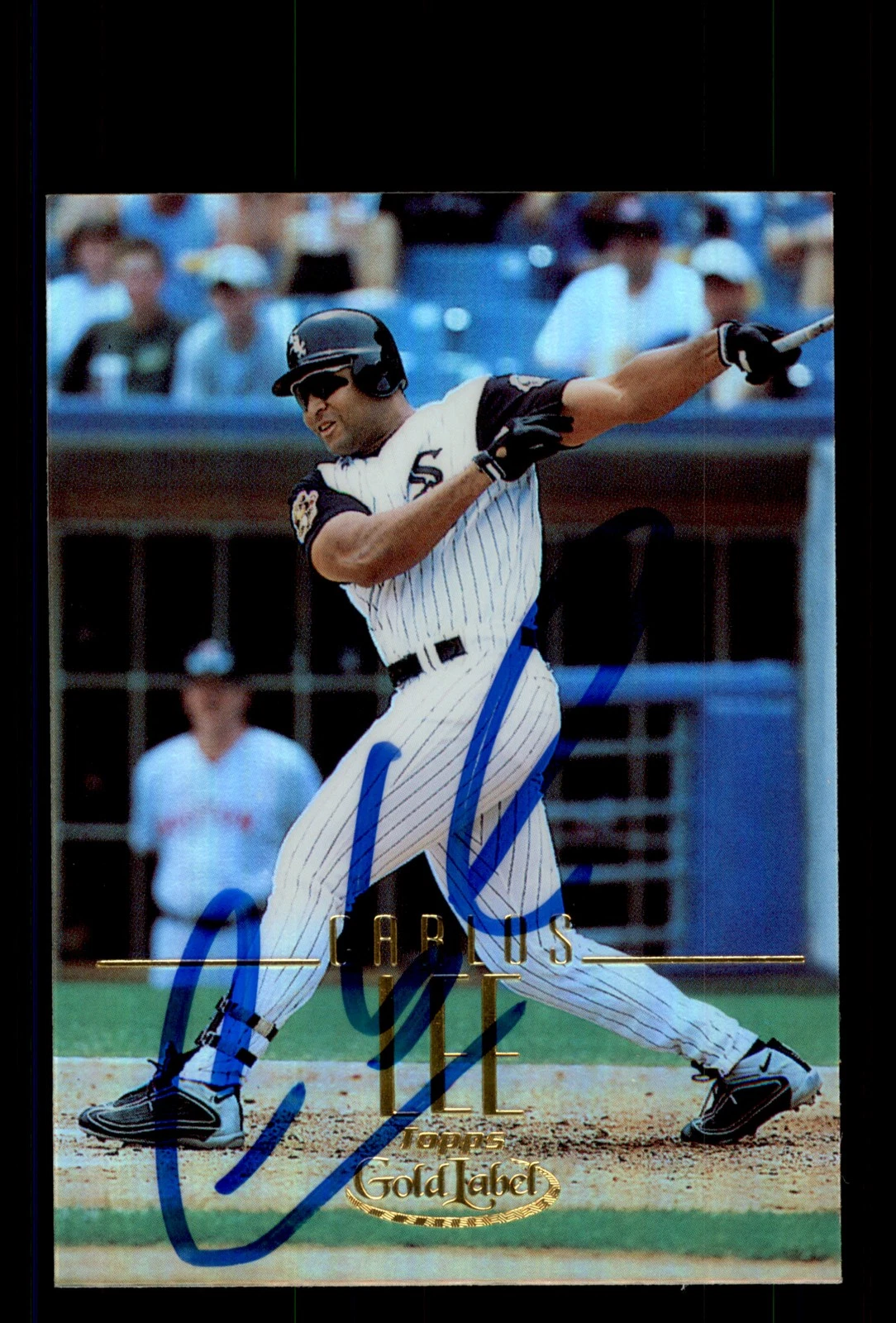 Signed Baseball Card Auto Carlos Lee 2002 Topps Gold Label #16 Chicago White Sox