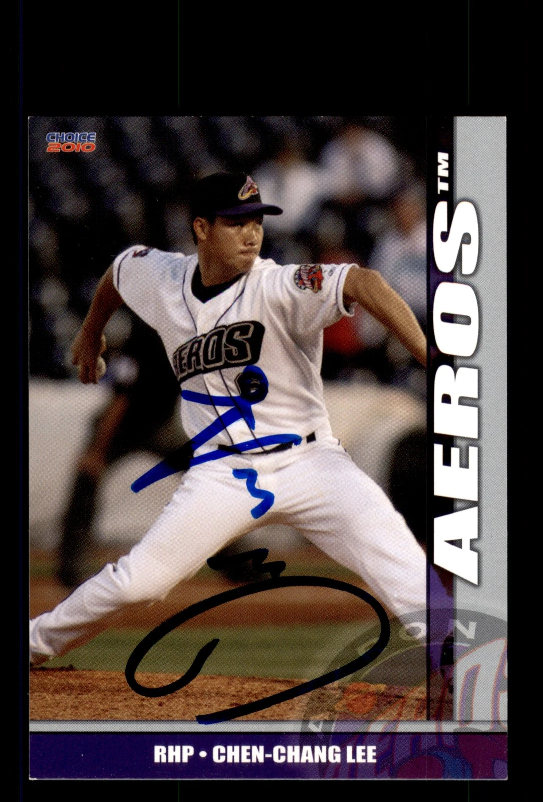 Signed Baseball Card Auto Chen-Chang Lee 2010 Choice Akron Aeros