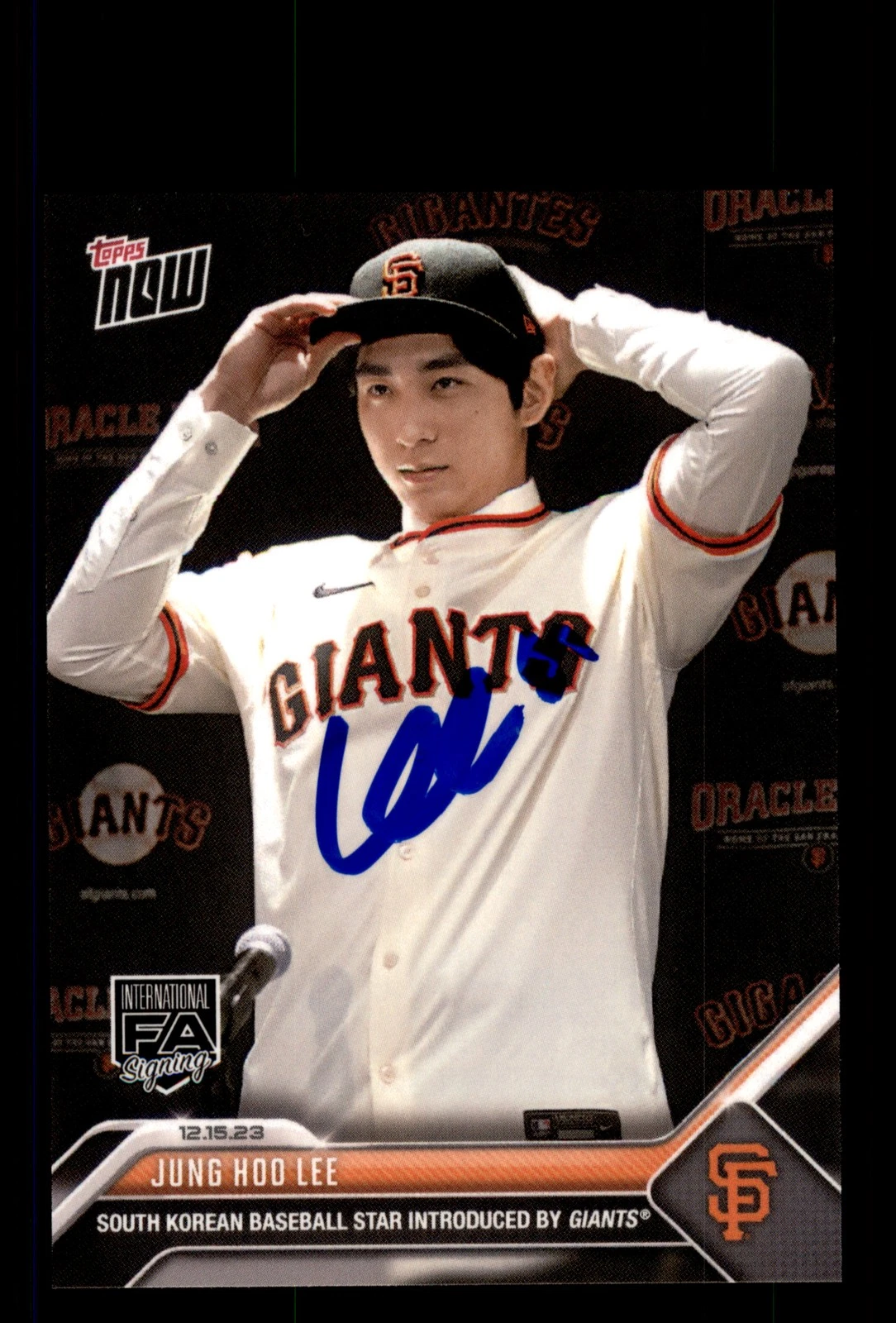 Signed Baseball Card Auto Jung-Hoo Lee 2023 Topps Now #OS-24 Giants S Korea