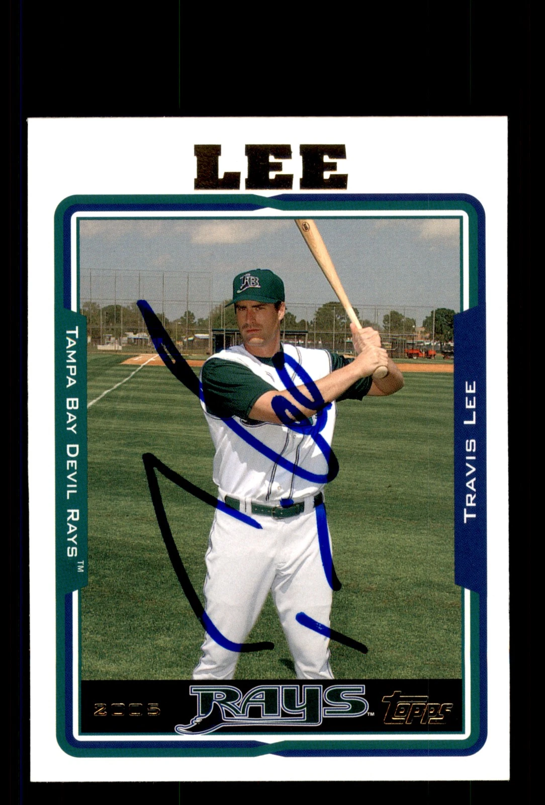 Signed Baseball Card Auto Travis Lee 2005 Topps #561 Tampa Bay Devil Rays