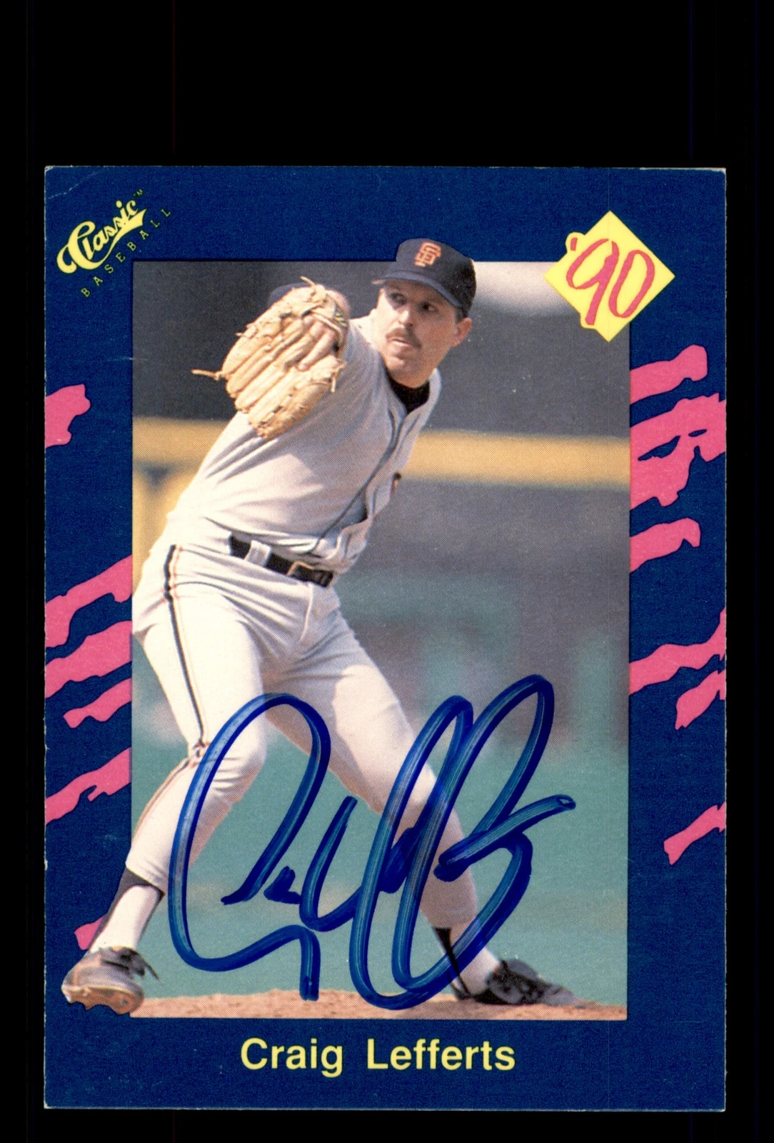 Signed Baseball Card Auto Craig Lefferts 1990 Classic #109 San Francisco Giants