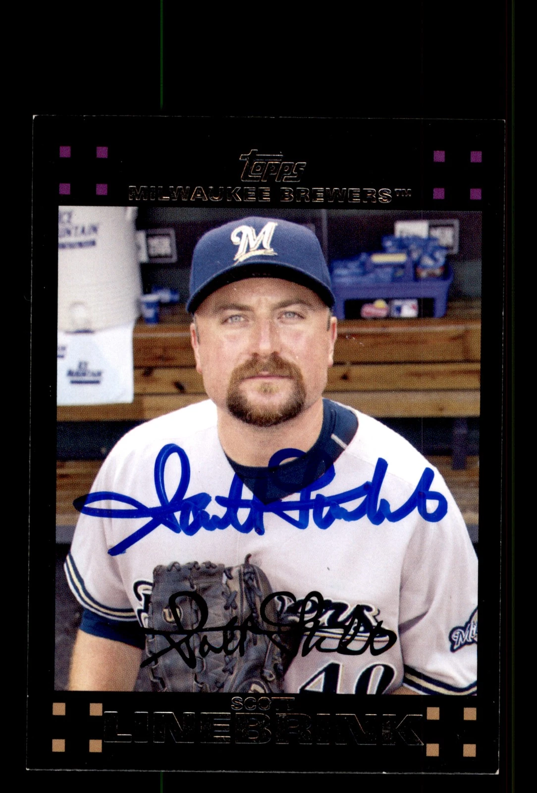 Signed Baseball Card Auto Scott Linebrink 2007 Topps #UH321 Milwaukee Brewers