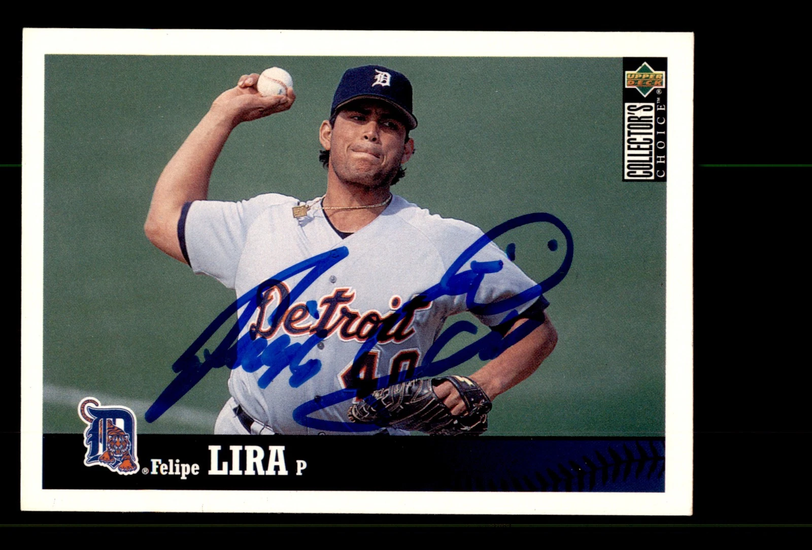 Signed Baseball Card Auto Felipe Lira 1997 Collector's Choice #106 Tigers