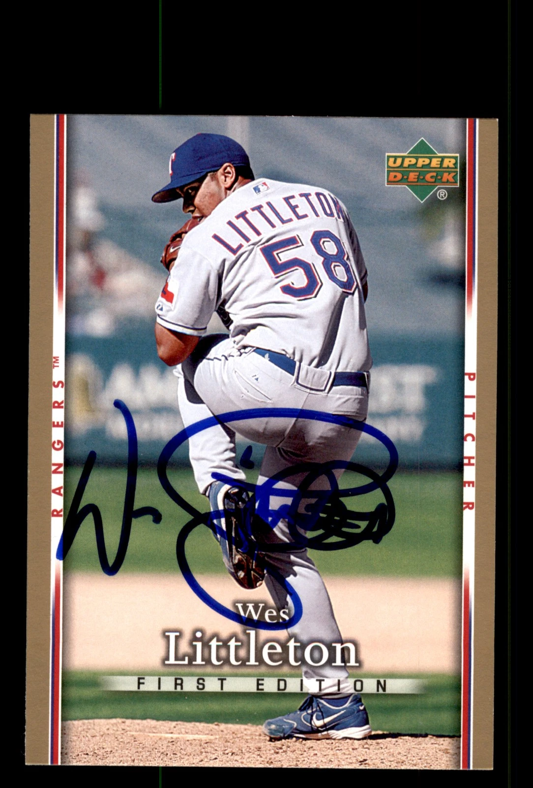 Signed Baseball Card Auto Wes Littleton 2007 Upper Deck First Edition #159