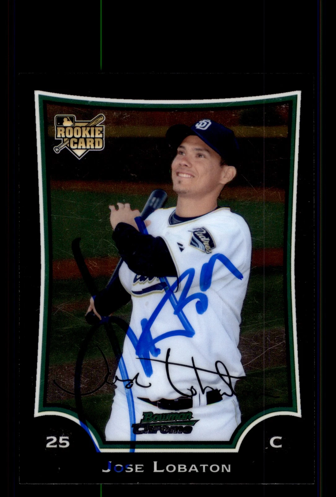 Signed Baseball Card Auto Jose Lobaton 2009 Bowman Chrome #BDP36 Padres