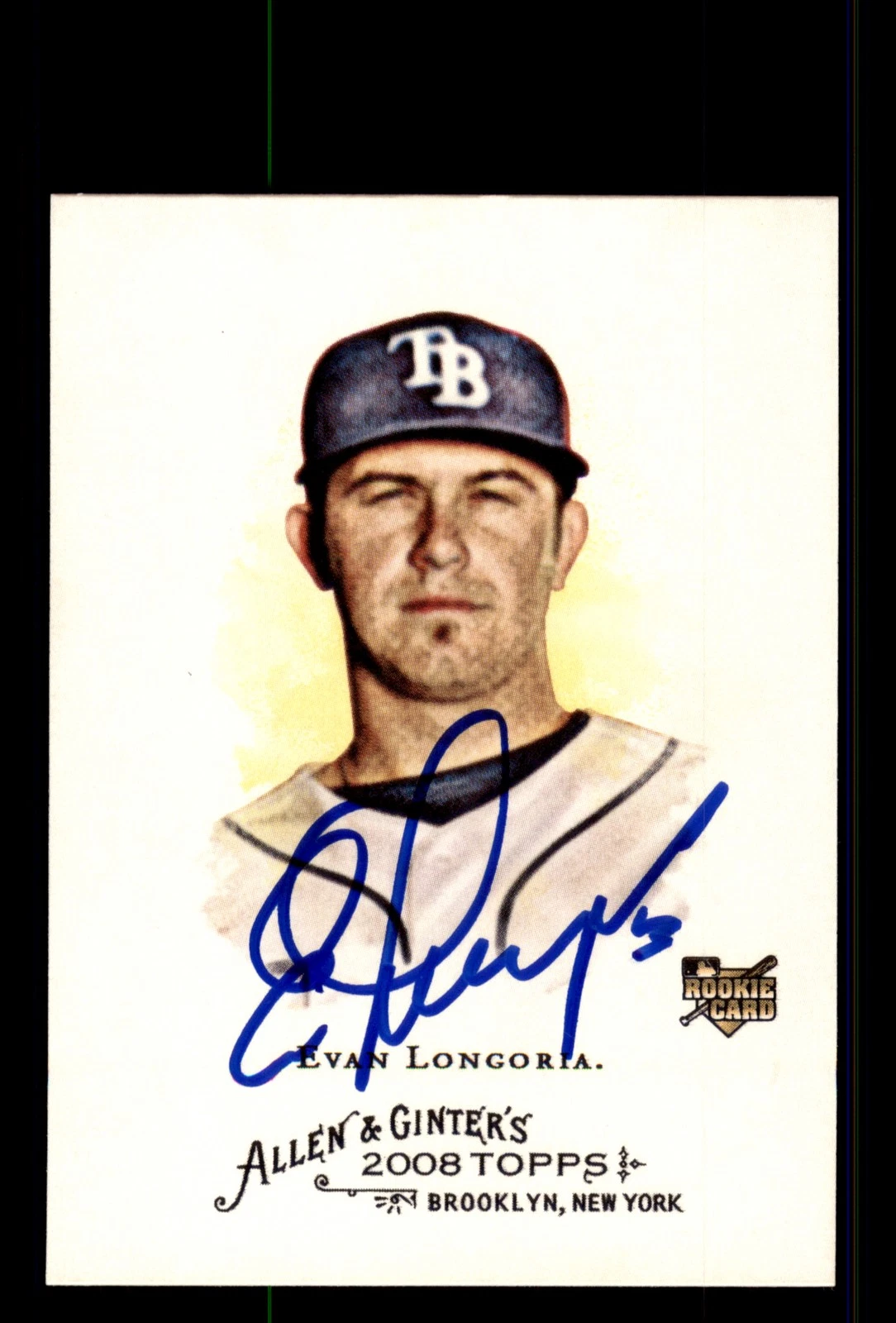 Signed Baseball Card Auto Evan Longoria 2008 Topps Allen & Ginter #177 Rays