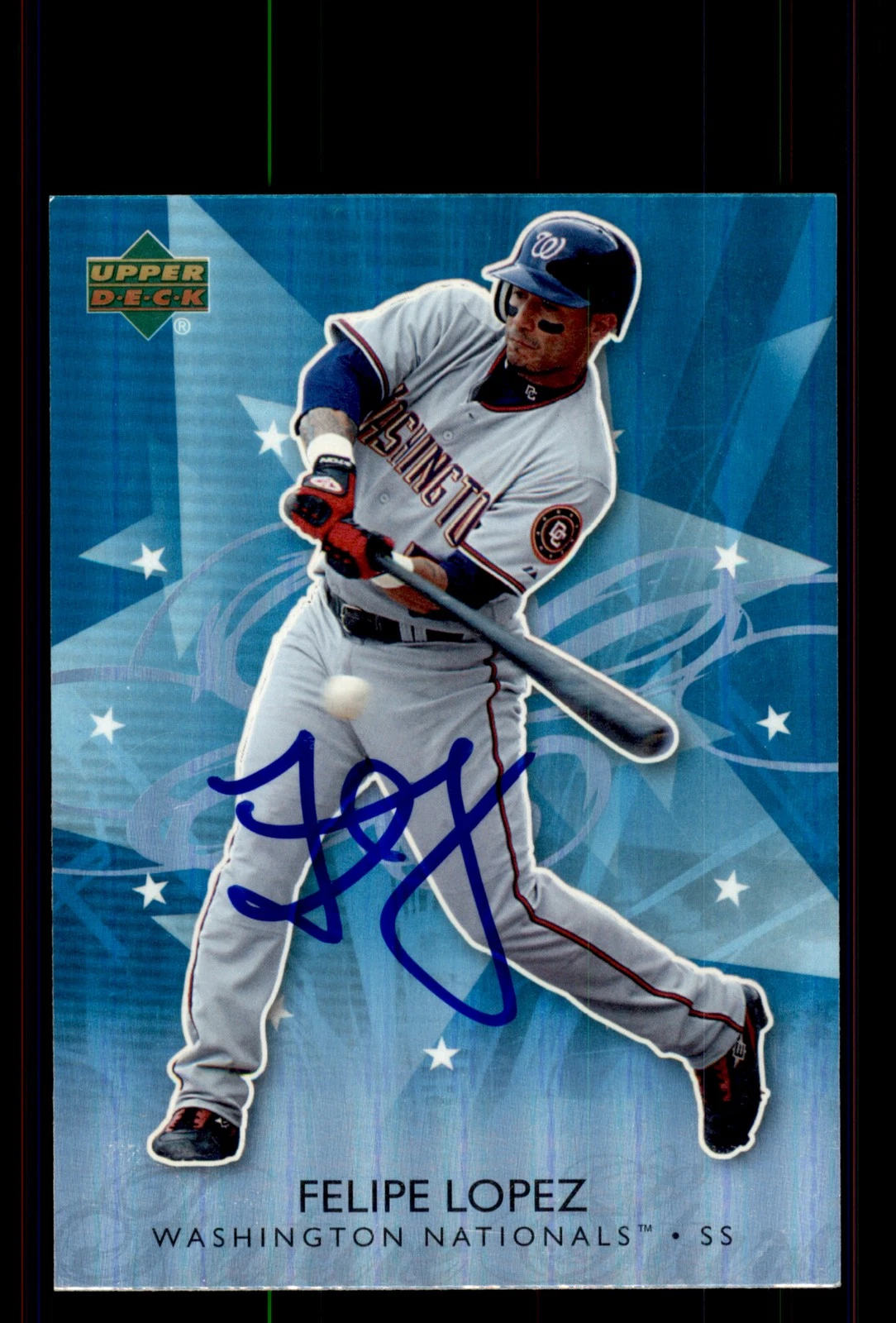 Signed Baseball Card Auto Felipe Lopez 2006 Upper Deck Future Stars #19
