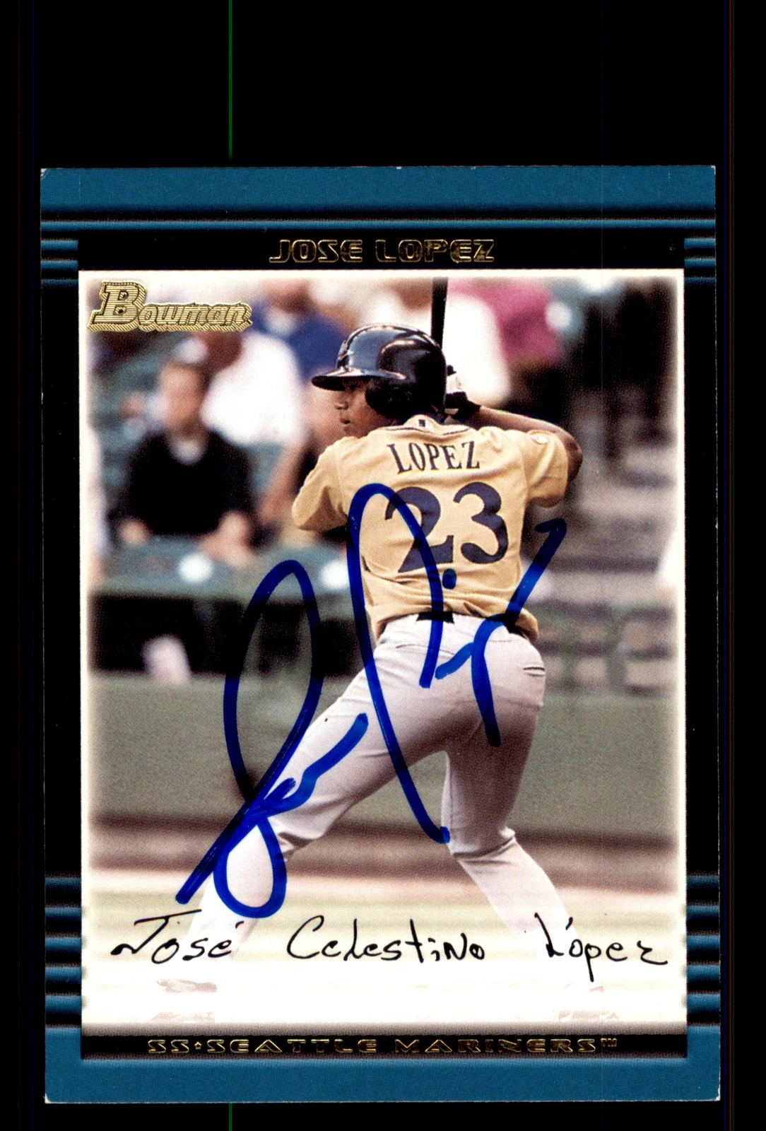 Signed Baseball Card Auto Jose Lopez 2002 Bowman #BDP165 Seattle Mariners