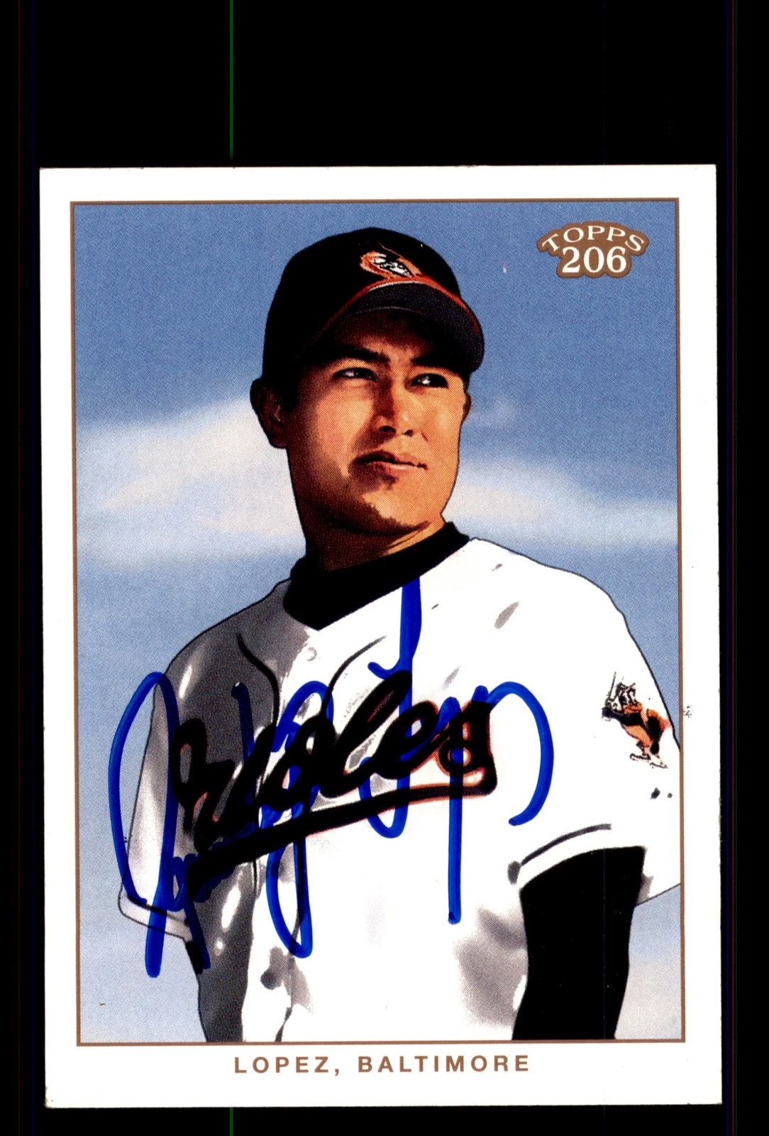 Signed Baseball Card Auto Rodrigo Lopez 2002 Topps 206 #369 Baltimore Orioles