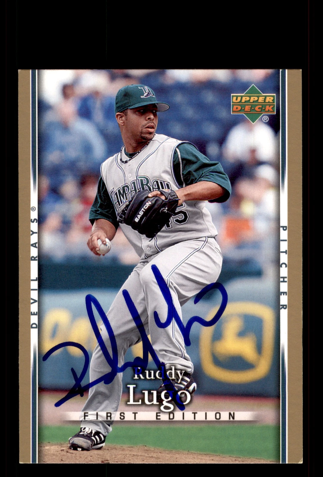 Signed Baseball Card Auto Ruddy Lugo 2007 Upper Deck First Edition #149 Rays