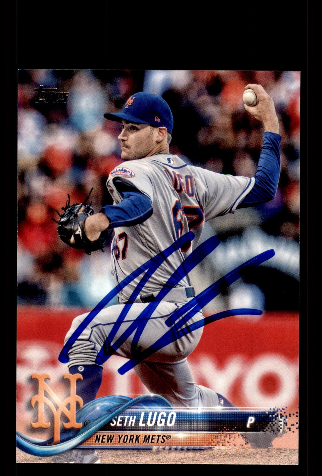 Signed Baseball Card Auto Seth Lugo 2018 Topps #640 New York Mets