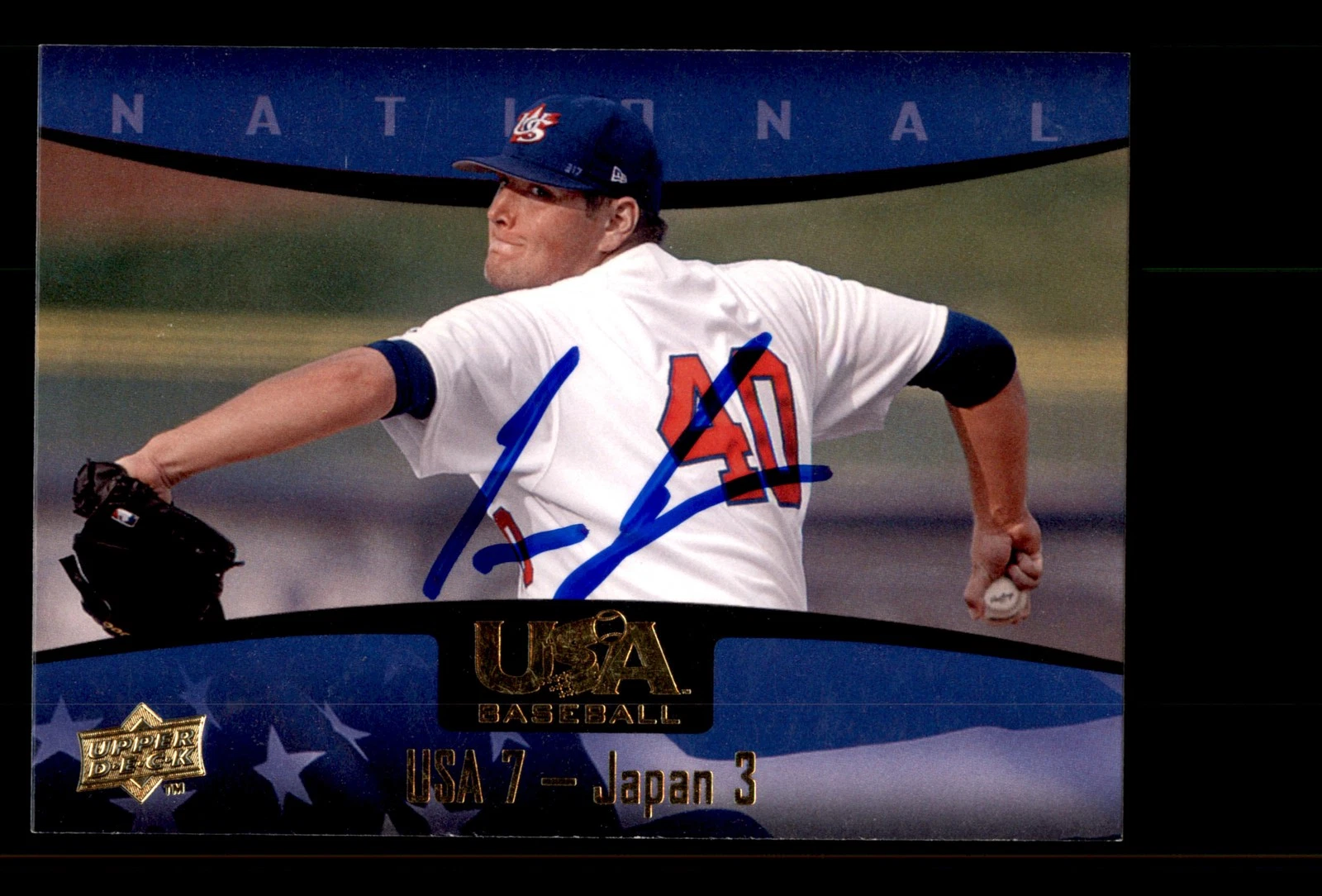 Signed Baseball Card Auto Game #5 2008 Upper Deck USA Baseball Lance Lynn #32