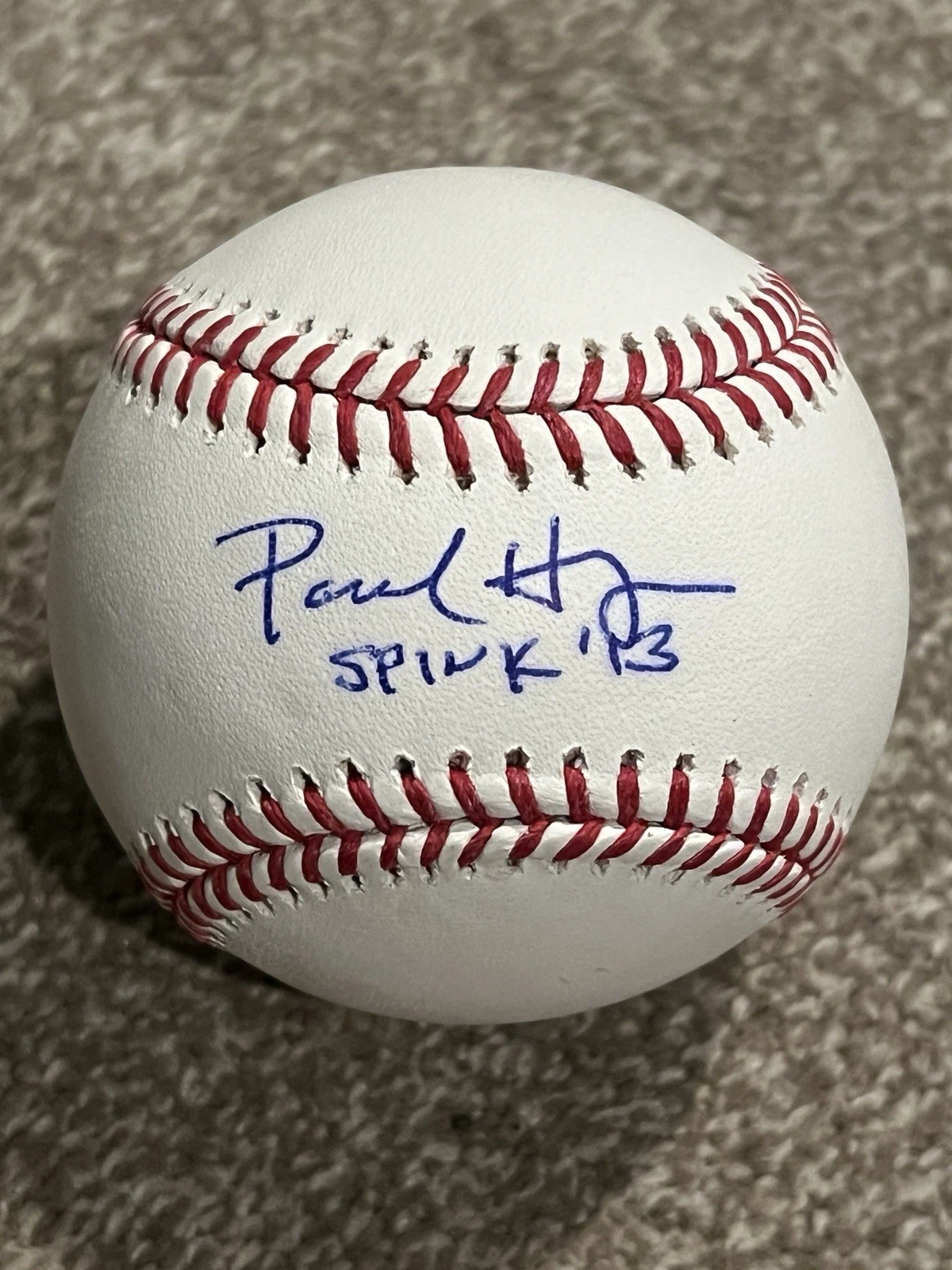 PAUL HAGEN SIGNED BASEBALL AUTO JG SPINK AWARD WINNER WRITER HOF JSA COA