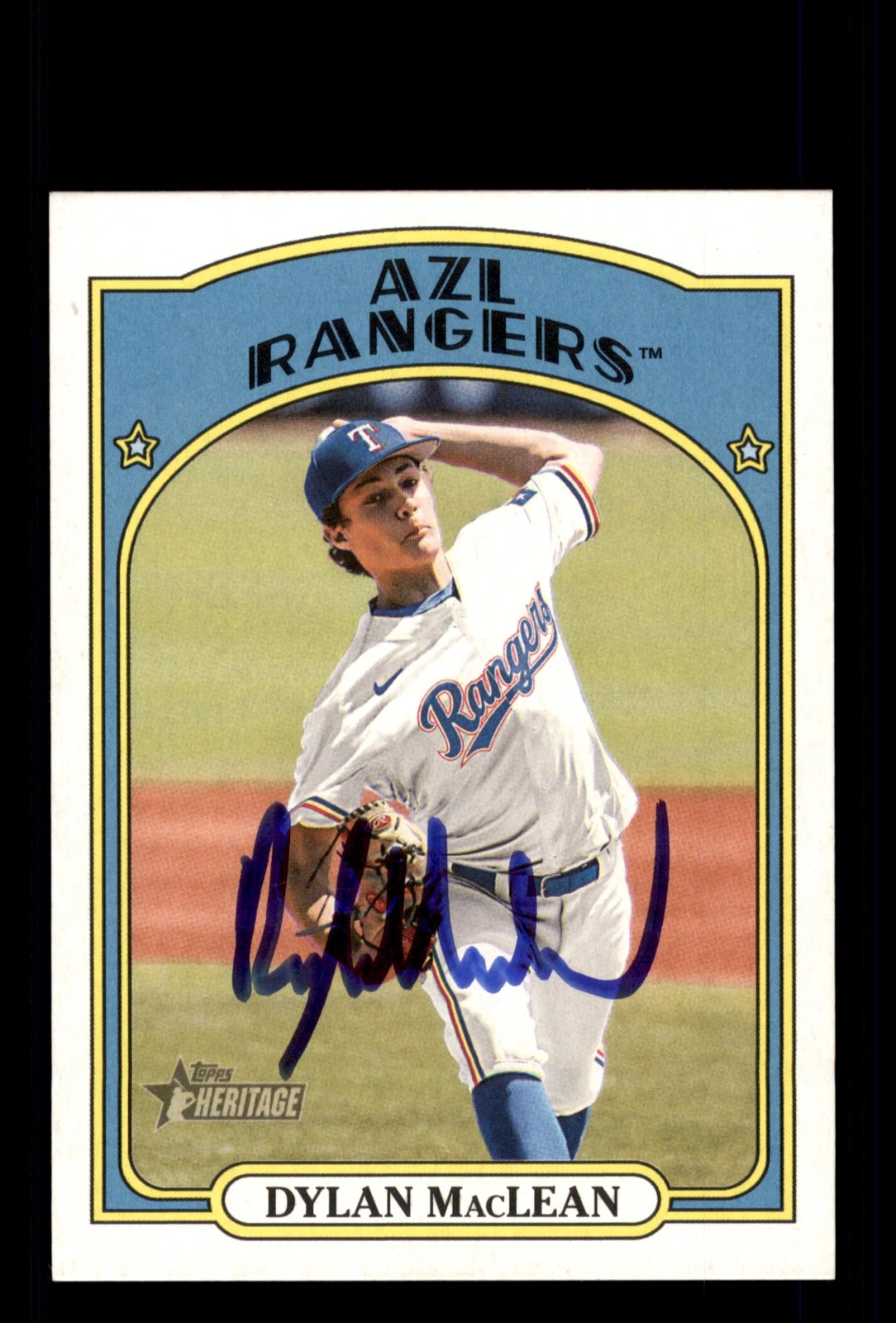Signed Baseball Card Auto Dylan MacLean 2021 Topps Heritage Minor League #171