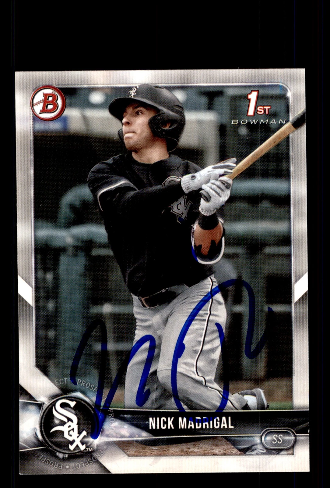 Signed Baseball Card Auto Nick Madrigal 2018 Bowman Draft #BD-38 White Sox