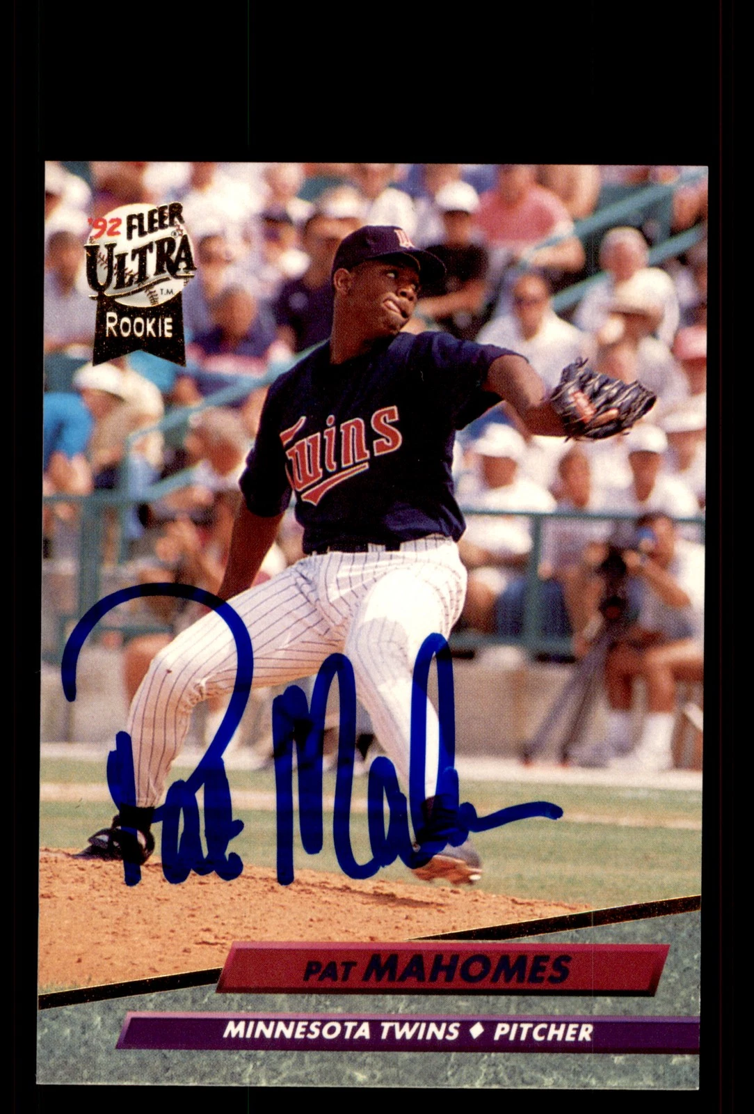 Signed Baseball Card Auto Pat Mahomes 1992 Ultra #398 Minnesota Twins