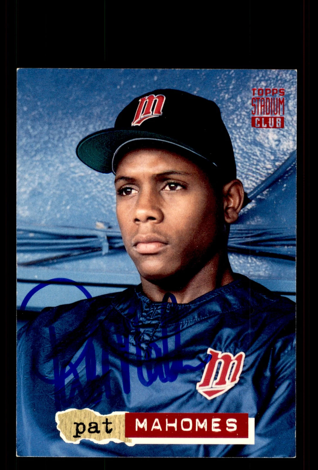 Signed Baseball Card Auto Pat Mahomes 1994 Stadium Club #688 Minnesota Twins