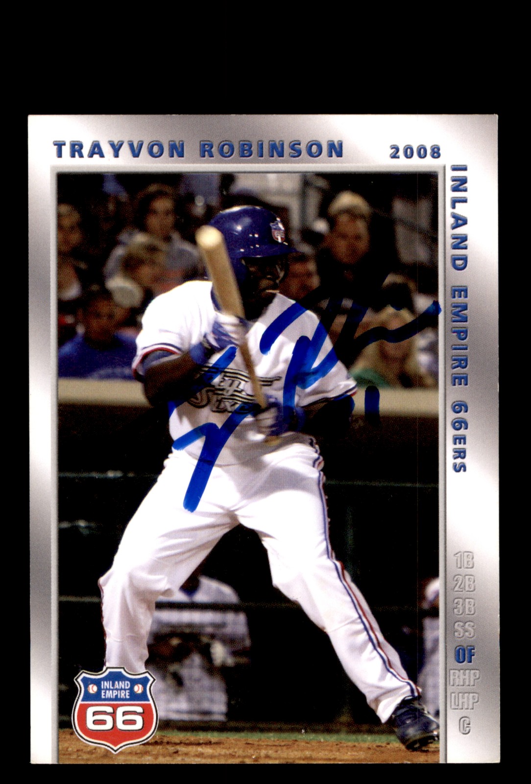 Signed Baseball Card Auto Trayvon Robinson 2008 Grandstand Inland Empire 66ers