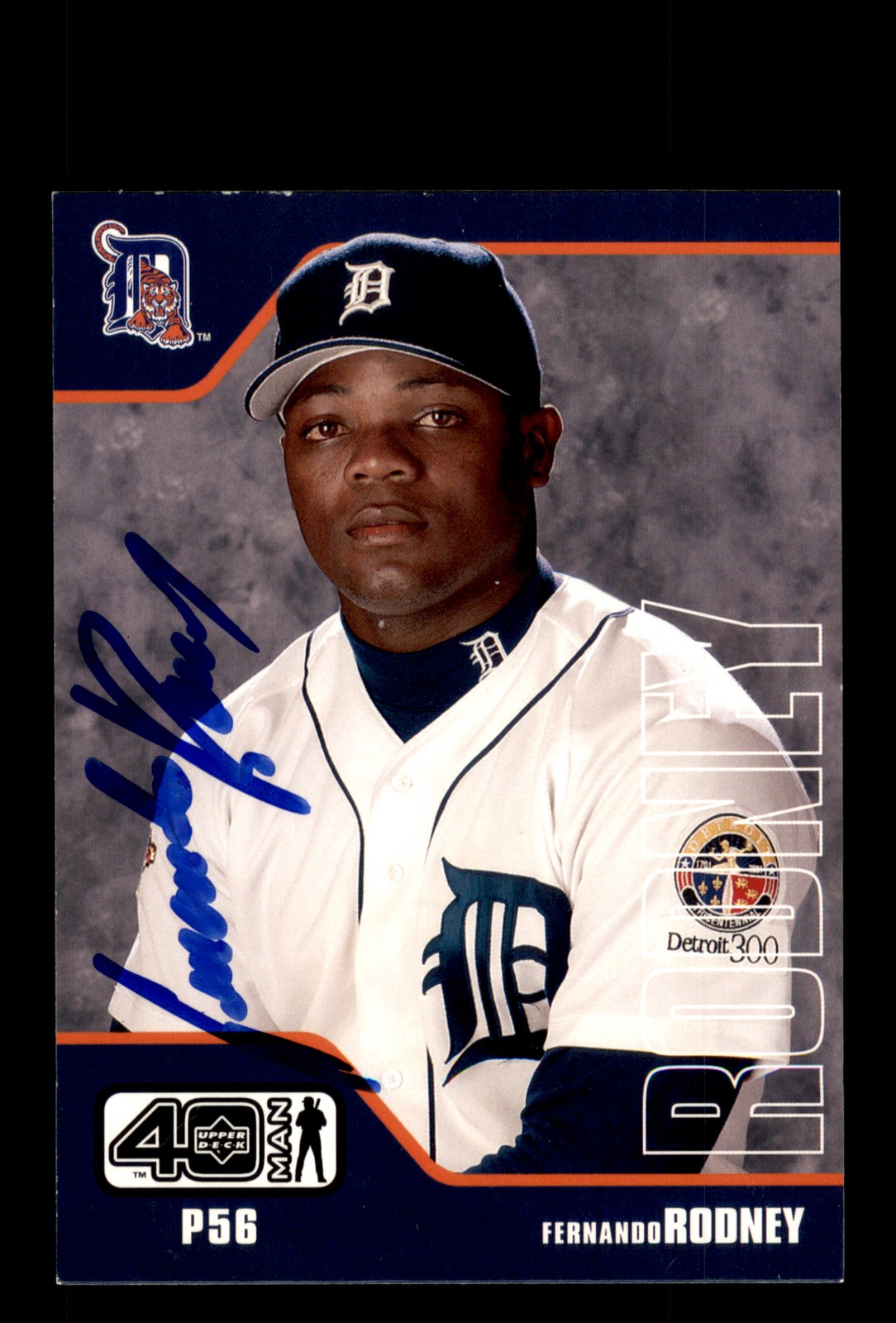 Signed Baseball Card Auto Fernando Rodney 2002 Upper Deck 40-Man #358 Tigers