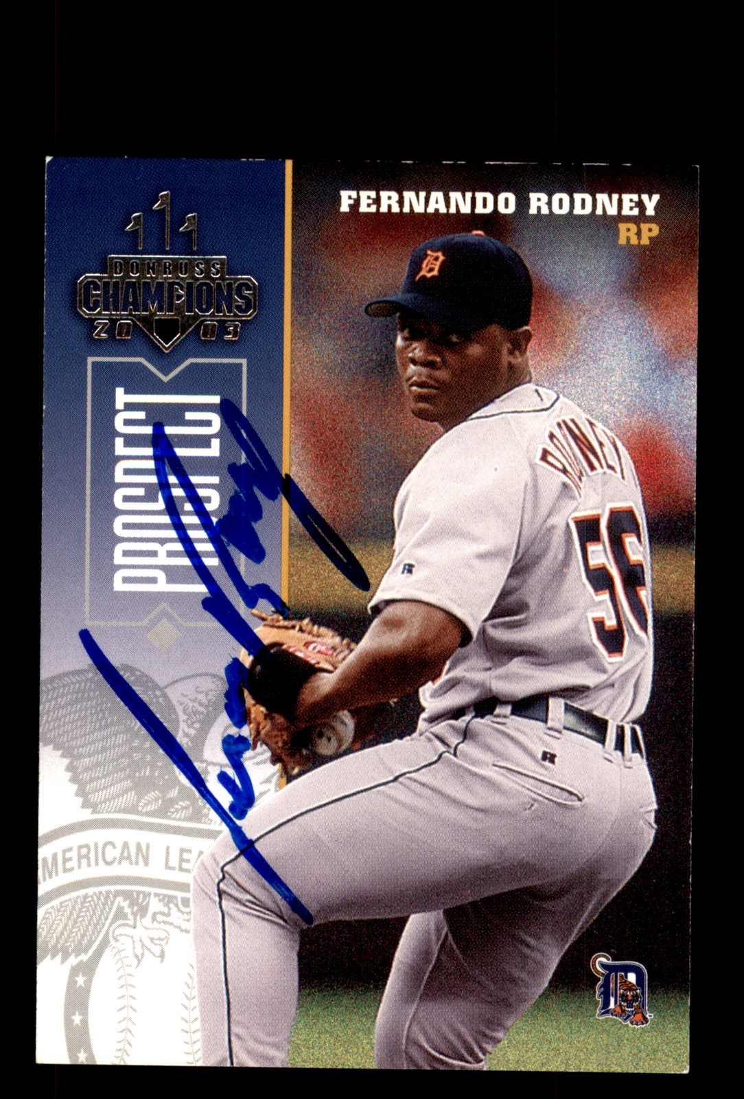 Signed Baseball Card Auto Fernando Rodney 2003 Donruss Champions #98 Tigers