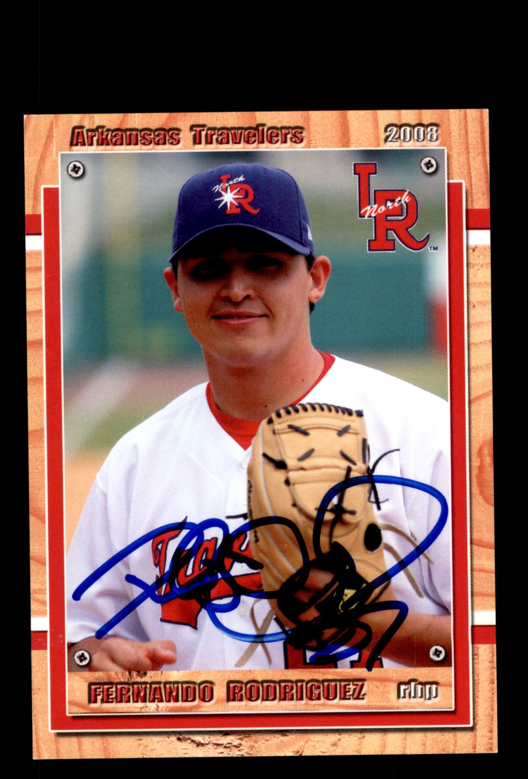 Signed Baseball Card Auto Fernando Rodriguez 2008 Grandstand Arkansas Travelers