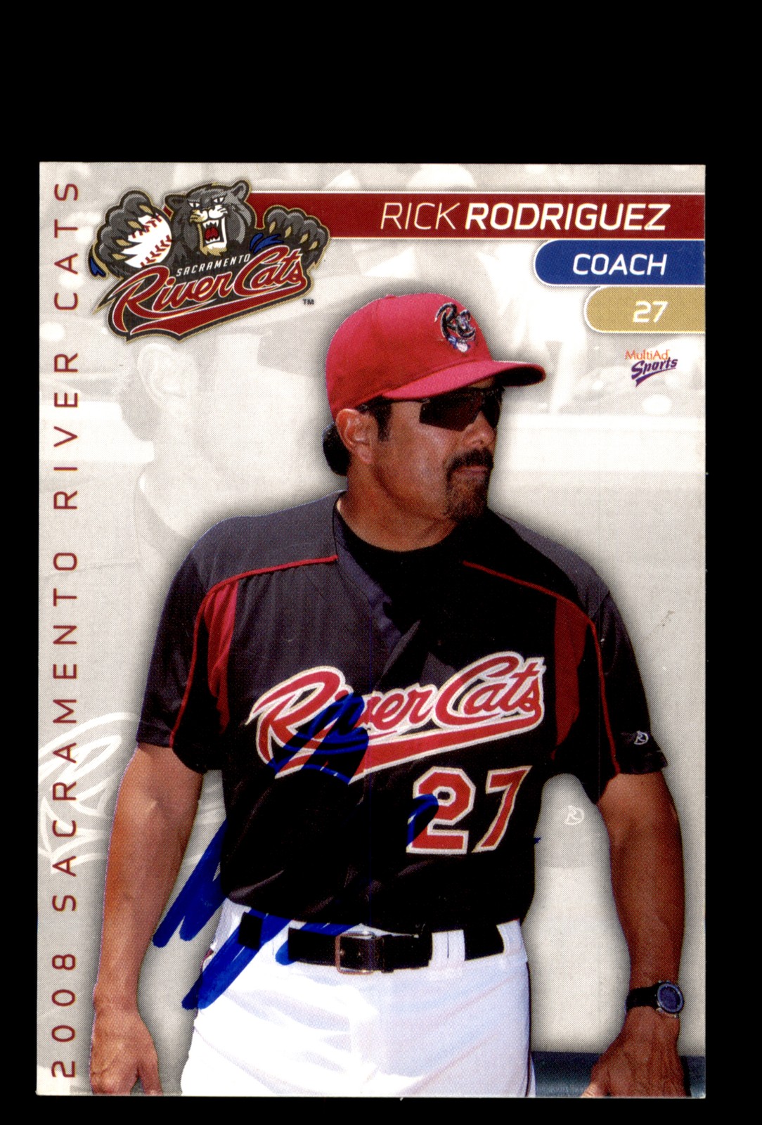 Signed Baseball Card Auto Rick Rodriguez 2008 MultiAd Sacramento River Cats MILB