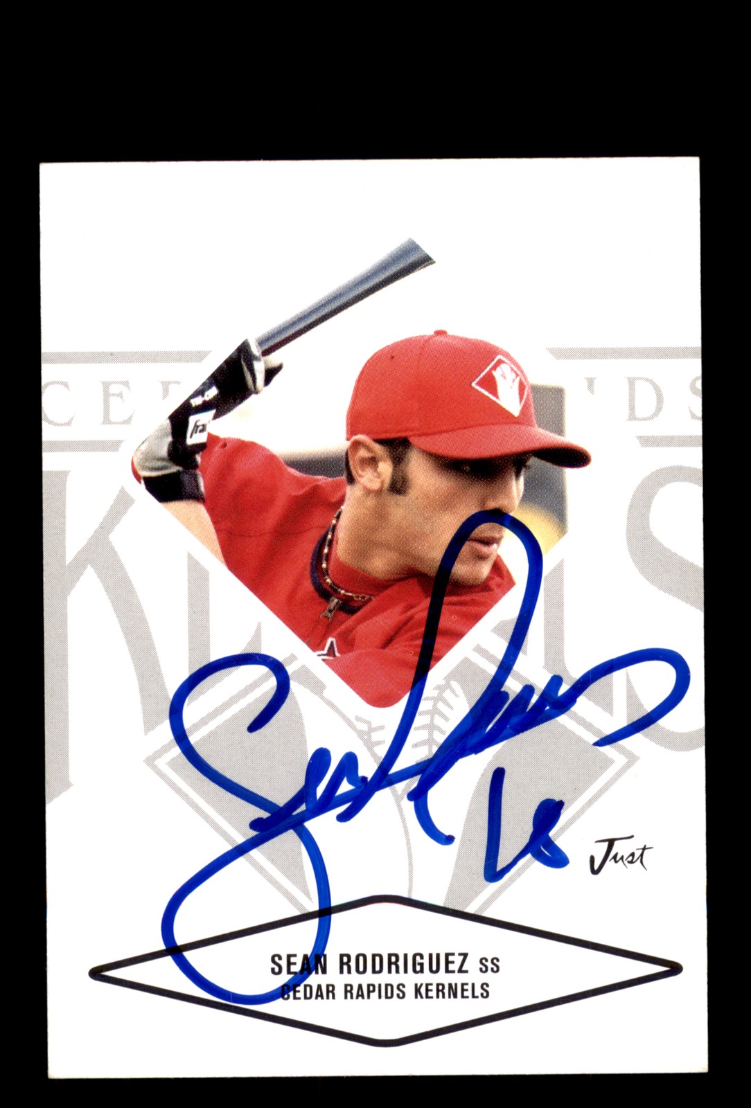 Signed Baseball Card Auto Sean Rodriguez 2004 Justifiable #72 Kernels
